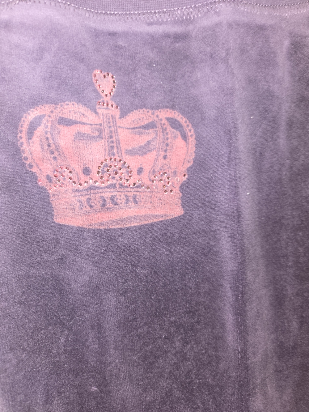 Juicy Couture Purple Velour Track Pants with Embroidered Crown - Picture 2 of 4